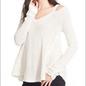 Free People Moonshine Cold Shoulder Sweater SM